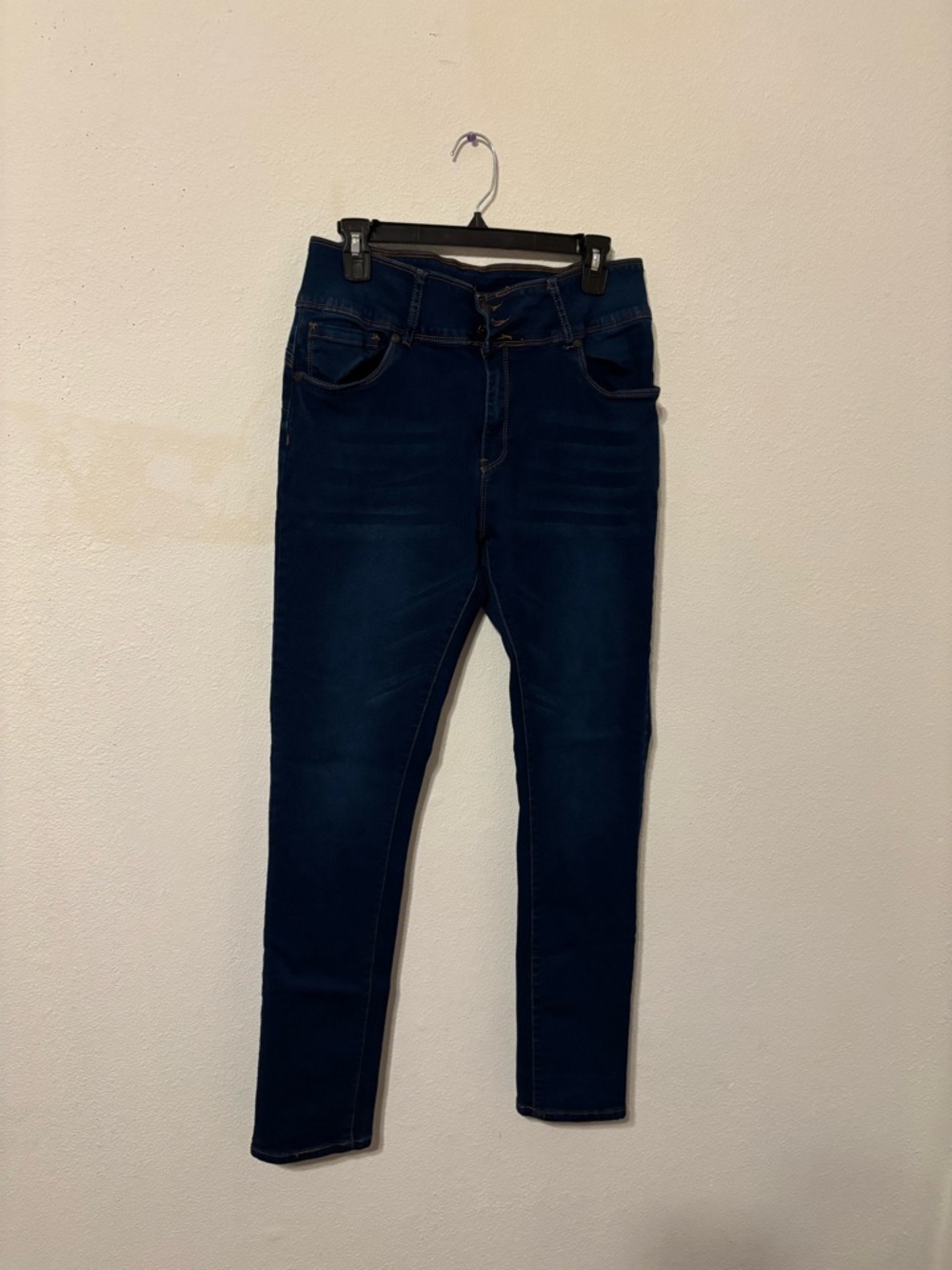 Dark Blue Women's High-Rise Skinny Jeans